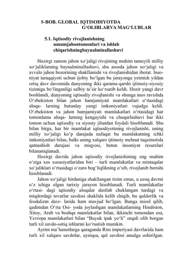 GLOBAL IQTISODIYOTDA