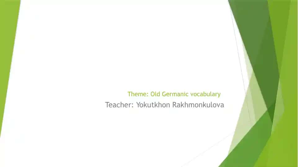 Old Germanic vocabulary