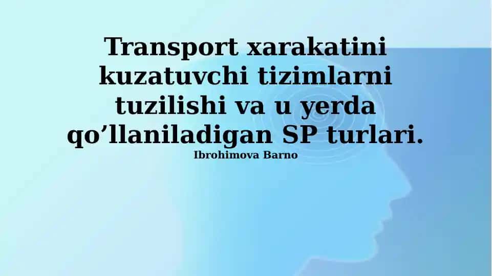 Transport kuzatuv tizimlari