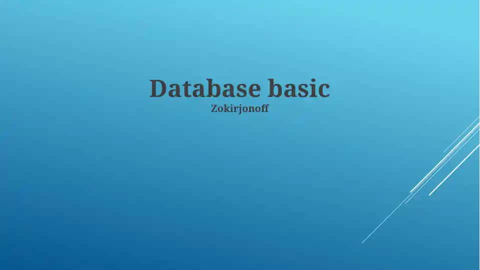 Database basic