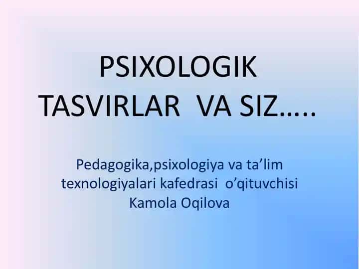 Psixologik Tasvirlar va Siz