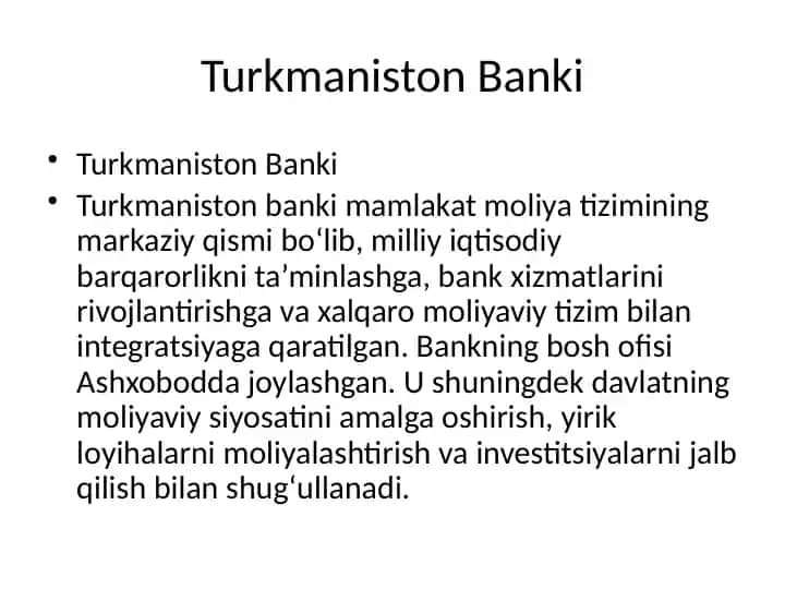 Turkmaniston Banki