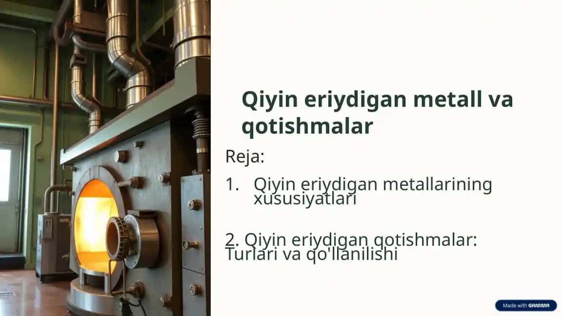 Qiyin eriydigan metall va qotishmalar