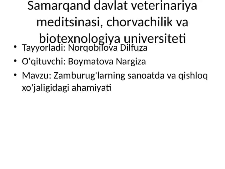 Samarqand davlat veterinariya meditsinasi, chorvachilik va biotexnologiya universiteti