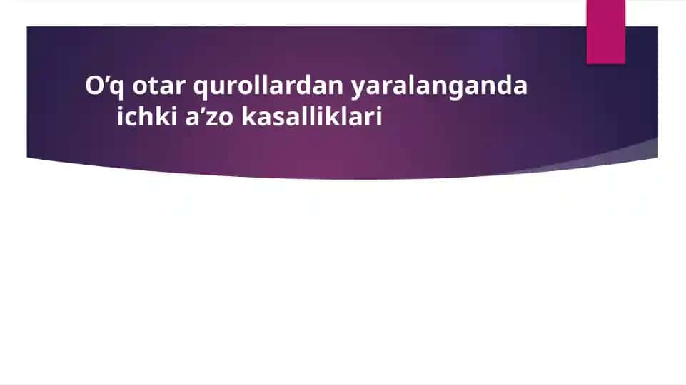 Yaralanishning o'ziga xos xususiyatlari