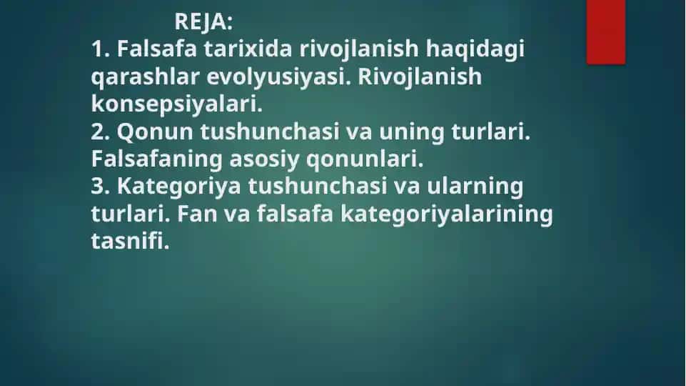 RIVOJLANISH NAZARIYASI (DIALEKTIKA)
