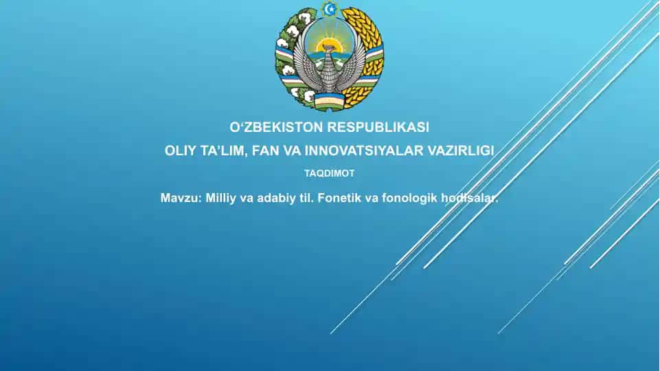 Milliy va adabiy til. Fonetik va fonologik hodisalar.