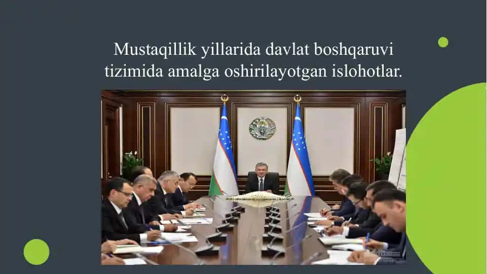 Mustaqillik yillarida davlat boshqaruvi tizimida amalga oshirilayotgan islohotlar