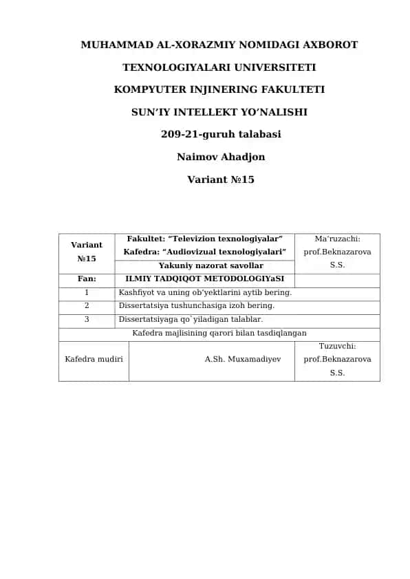 ILMIY TADQIQOT METODOLOGIYaSI