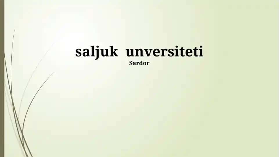 Selçuk Universiteti haqida taqdimot