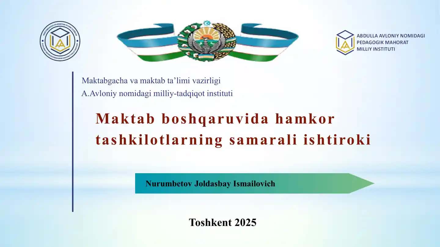 A. Avloniy nomidagi Ilmiy Pedagogik Mahorat