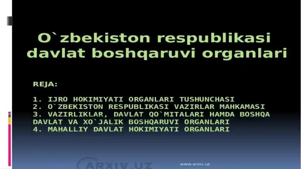 Davlat boshqaruvi organlari