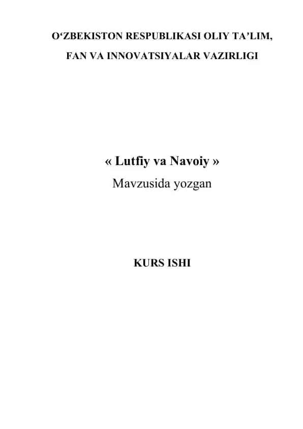 Lutfiy va Navoiy