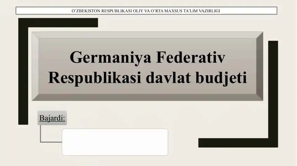 Germaniya Federativ Respublikasi davlat budjeti