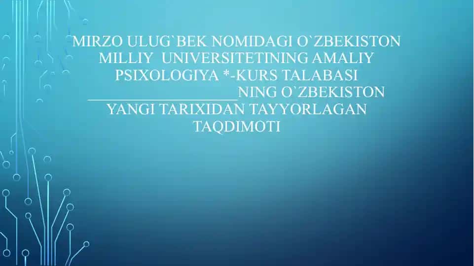 O`ZBEKISTONDA DEMOKRATIK FUQAROLIK JAMIYATI ASOSLARNING SHAKLLANISHI,AMALGA OSHIRILGAN SIYOSIY ISLOHOTLAR