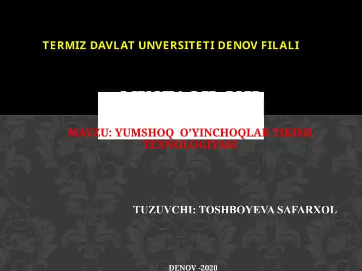 Yumshoqo’yinchoqlar tuzilishi