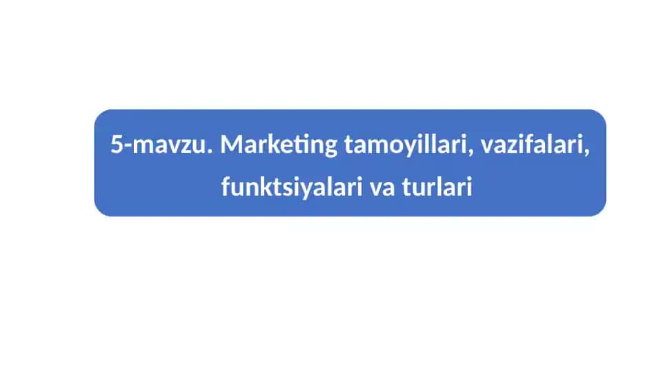 Marketing maqsidlariga nimalar kiradi?