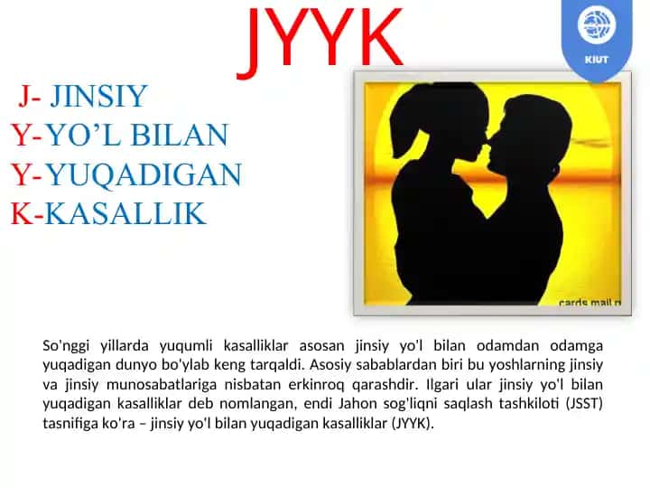 Jinsiy yo'l bilan yuqadigan kasalliklar (JYYK)