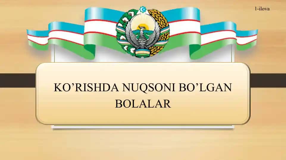 Ko'rishda Nuqsoni Bo'lgan Bolalar