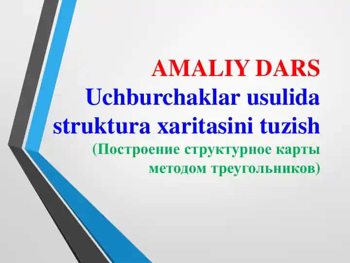 Uchburchaklar usulida struktura xaritasini tuzish