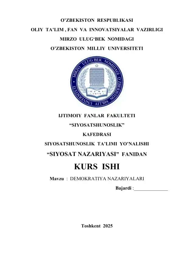 DEMOKRATIYA NAZARIYALARI