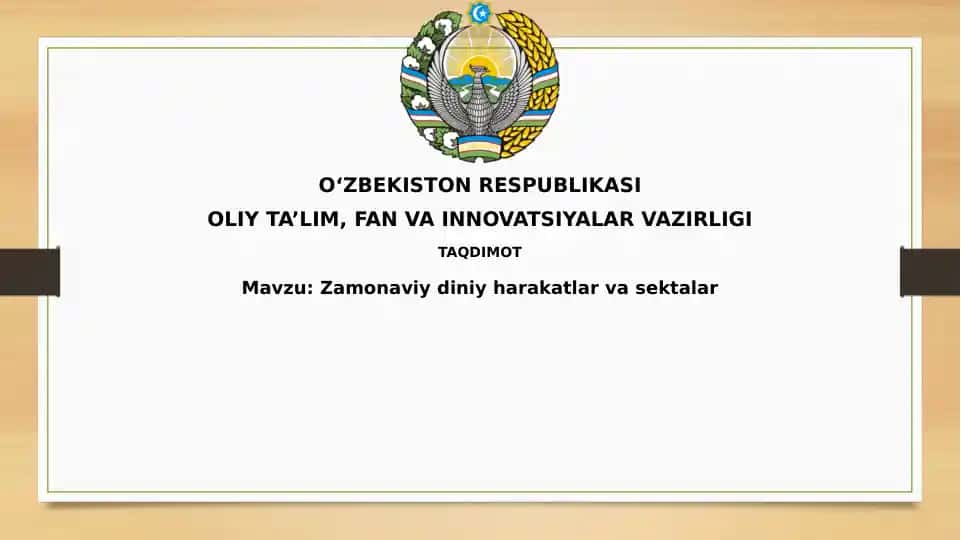 Zamonaviydiniy harakatlar va sektalar