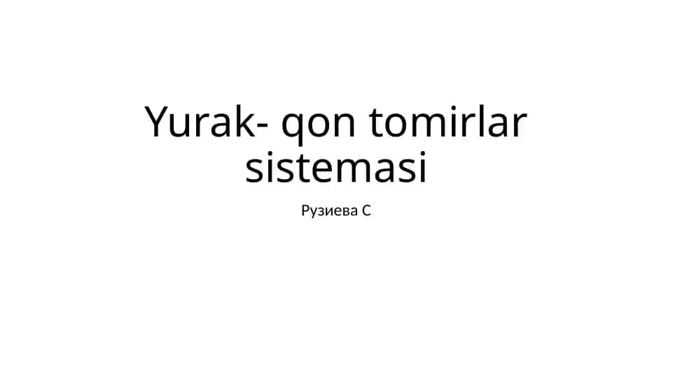 Yurak-qon tomirlar sistemasi