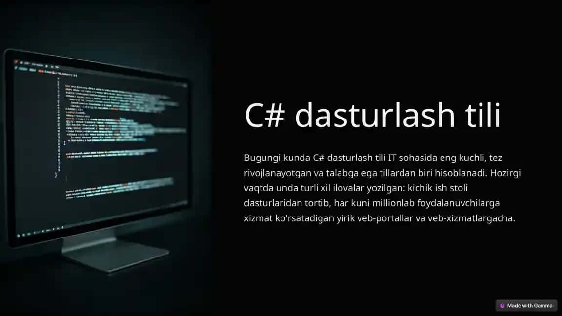 C# dasturlash tili