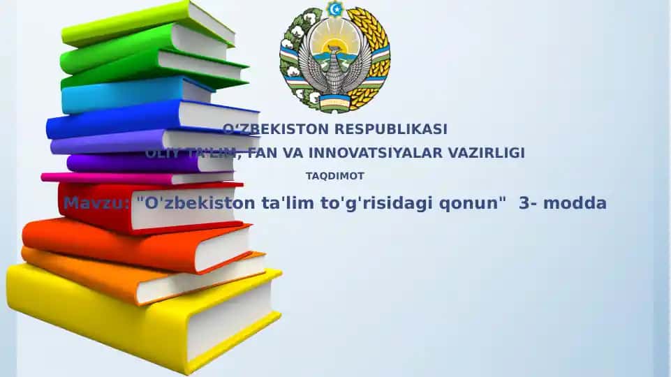 O'zbekistonda ta'lim to'g'risidagi qonun