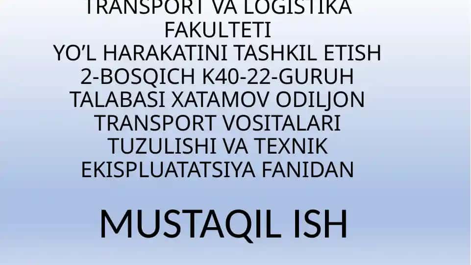 Avtomobillarni diferensial va yarim o’qlariga TXK va T texnologiyasi