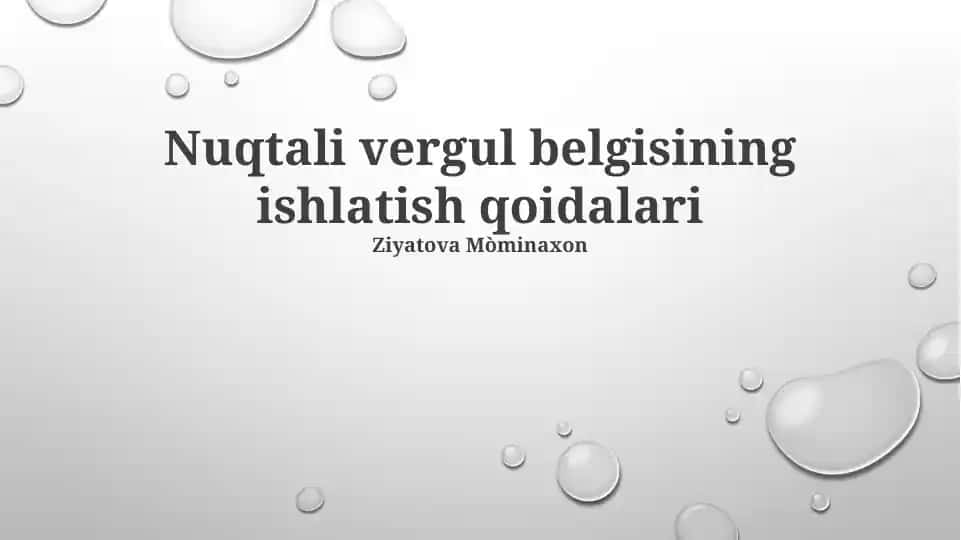 Nuqtali vergul belgisining ishlatish qoidalari