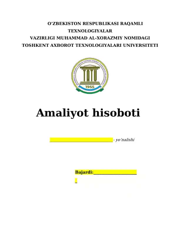 Amaliyot hisoboti