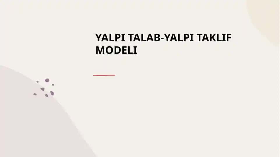 YALPI TALAB-YALPI TAKLIF MODELI