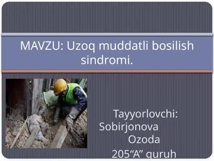 Uzoq muddatli bosilish sindromi