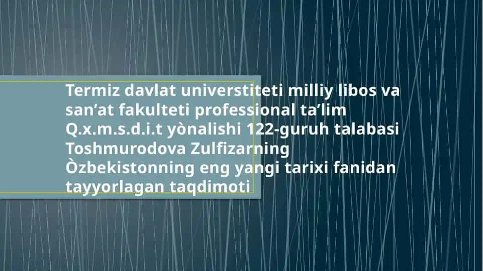 Òzbekistonda demokratik fuqarolik jamiyati asoslarining shakllanishi va amalga oshirilayotgan islohotlar