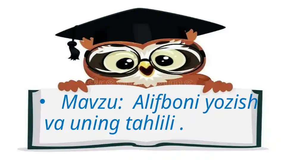 Alifboni yozish va uning tahlili