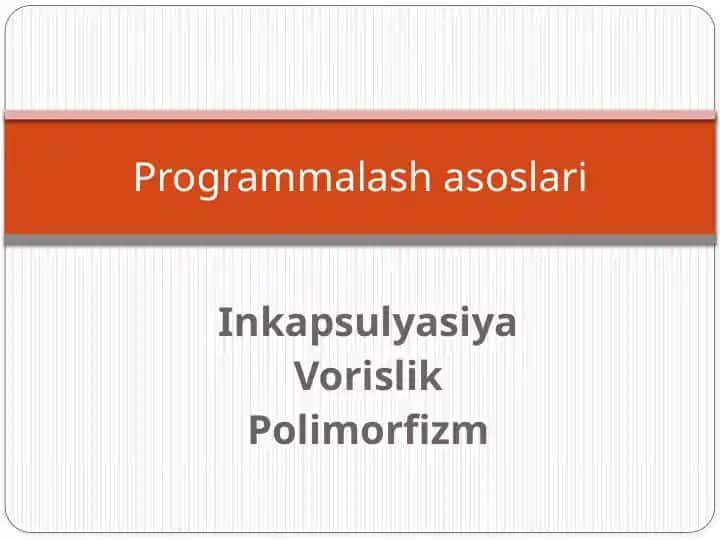 Ob’ektgayo‘naltirilgandasturlash