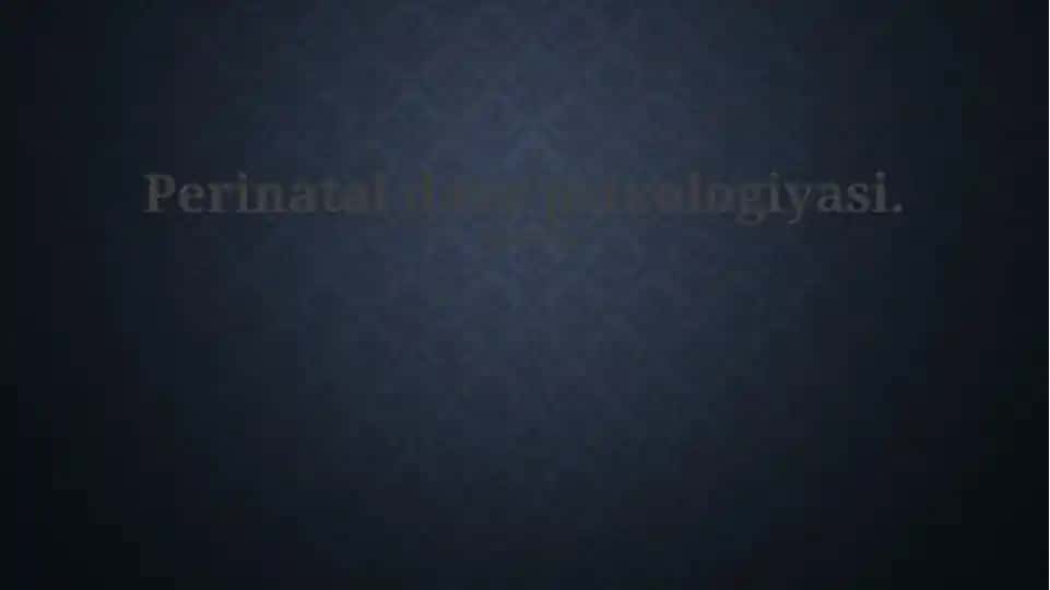Perinatal davr psixologiyasi