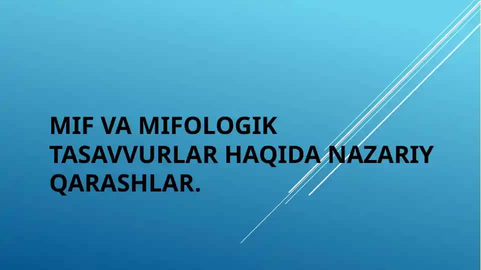 Mifologiya va mifologik tasavvurlar
