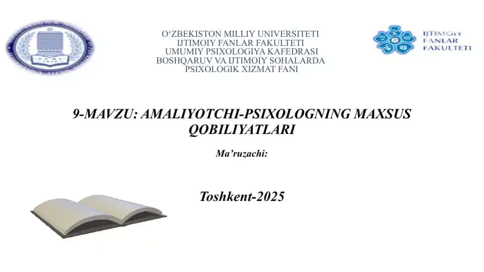 Amaliyotchi-psixologning maxsus qobiliyatlari