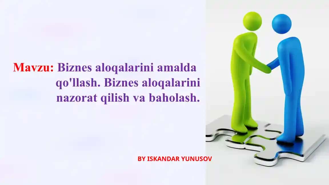 Biznes aloqalarini amalga oshirish