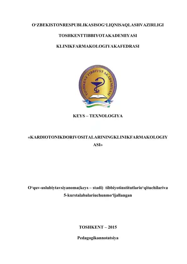 Kardiotonik Dori Vositalarining Klinik Farmakologiyasi