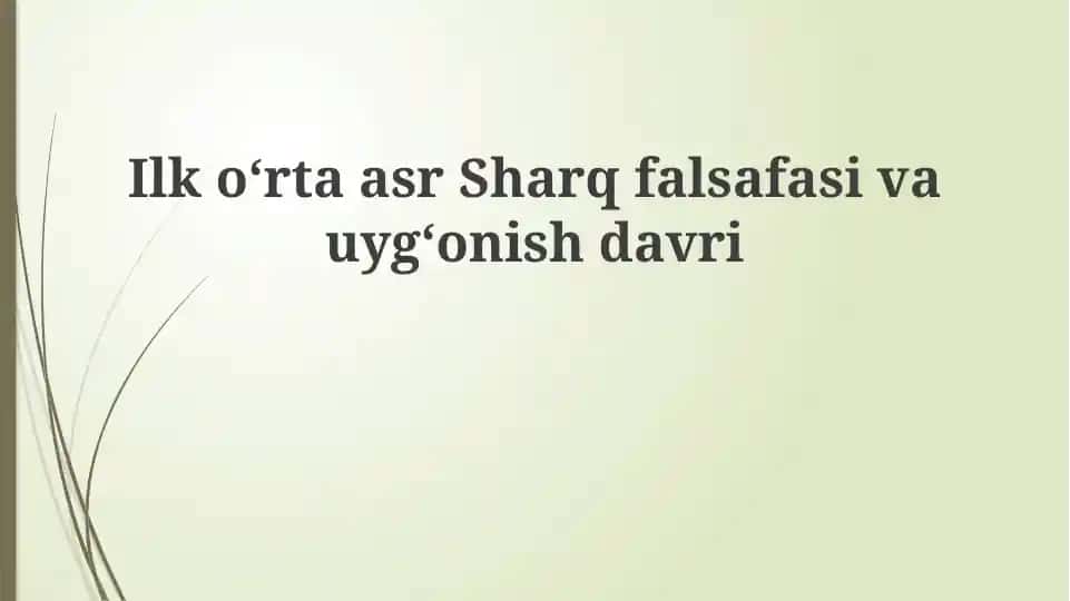 Ilkoʻrtaasr Sharq falsafasi