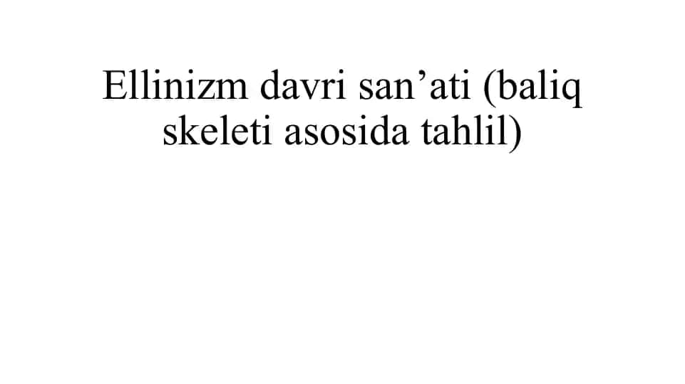 Ellinizm Davri San'ati