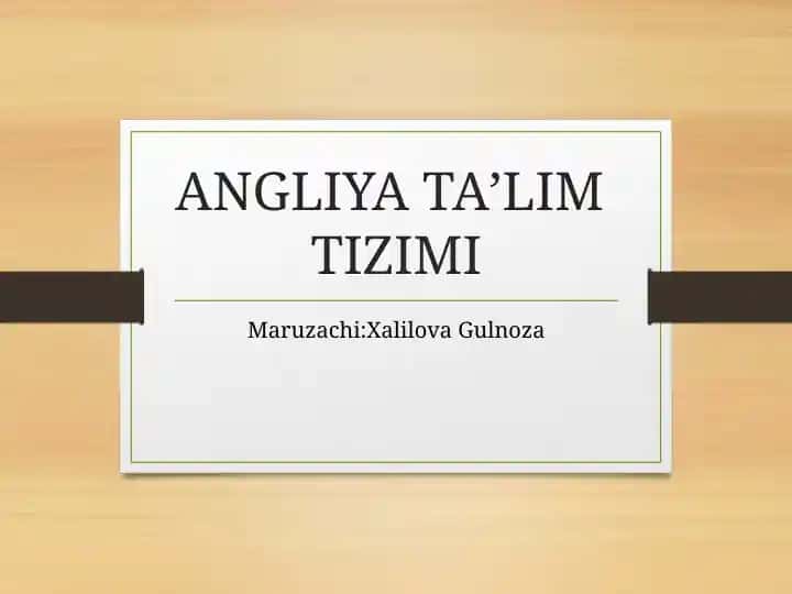Angliya ta'lim tizimi