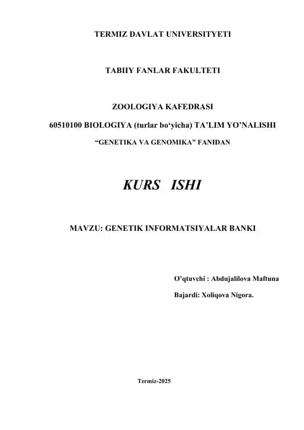 GENETIK INFORMATSIYALAR BANKI