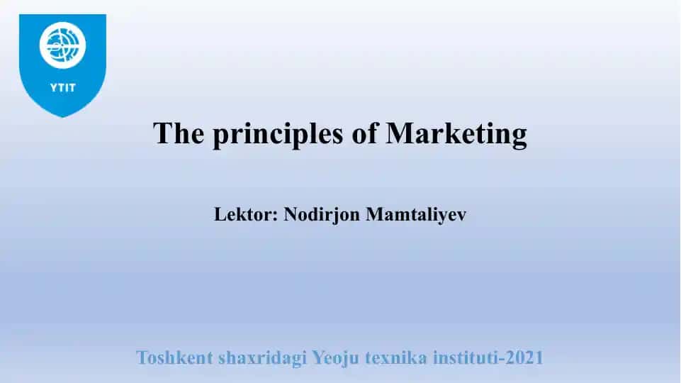 The principles of Marketing
