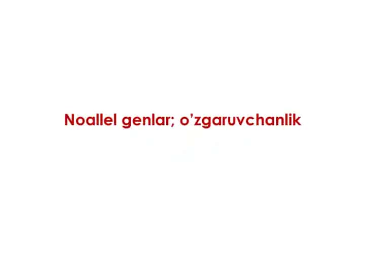 Noallel genlar