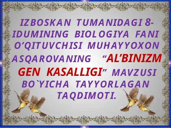 "Al’binizm gen kasalligi"