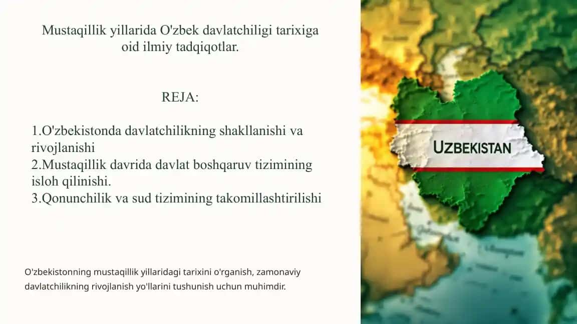 O'zbek davlatchiligi tarixiga oid ilmiy tadqiqotlar